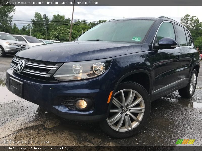 Night Blue Metallic / Beige 2012 Volkswagen Tiguan SE 4Motion