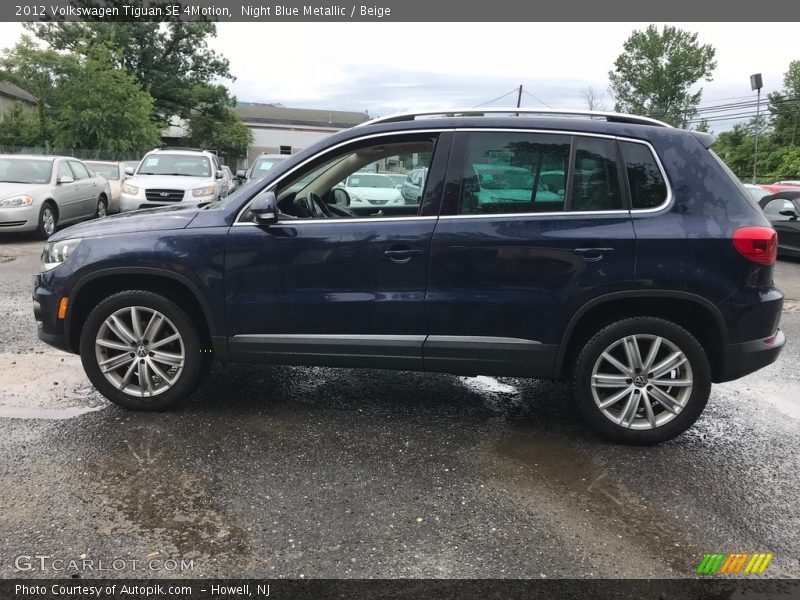 Night Blue Metallic / Beige 2012 Volkswagen Tiguan SE 4Motion