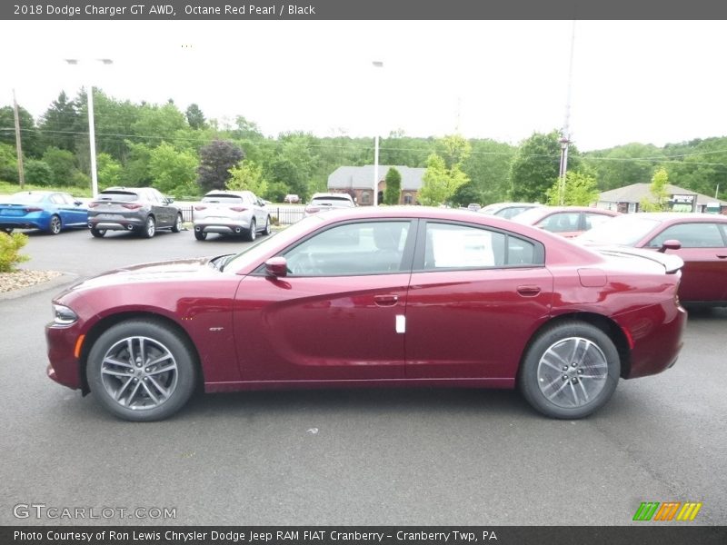 Octane Red Pearl / Black 2018 Dodge Charger GT AWD