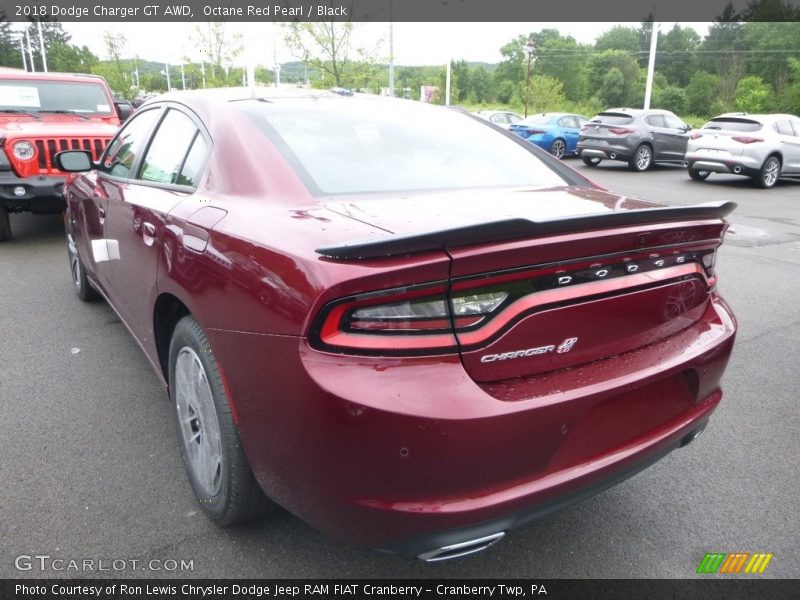 Octane Red Pearl / Black 2018 Dodge Charger GT AWD