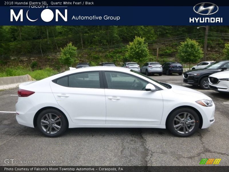 Quartz White Pearl / Black 2018 Hyundai Elantra SEL