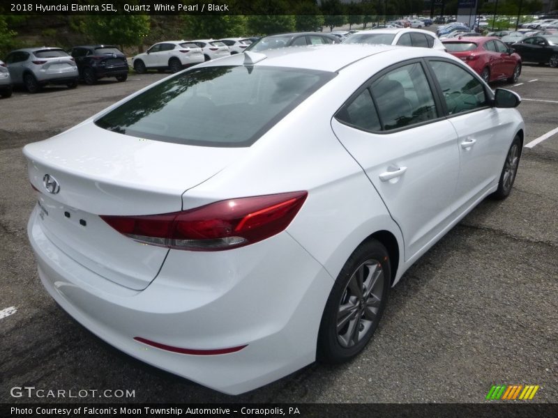 Quartz White Pearl / Black 2018 Hyundai Elantra SEL