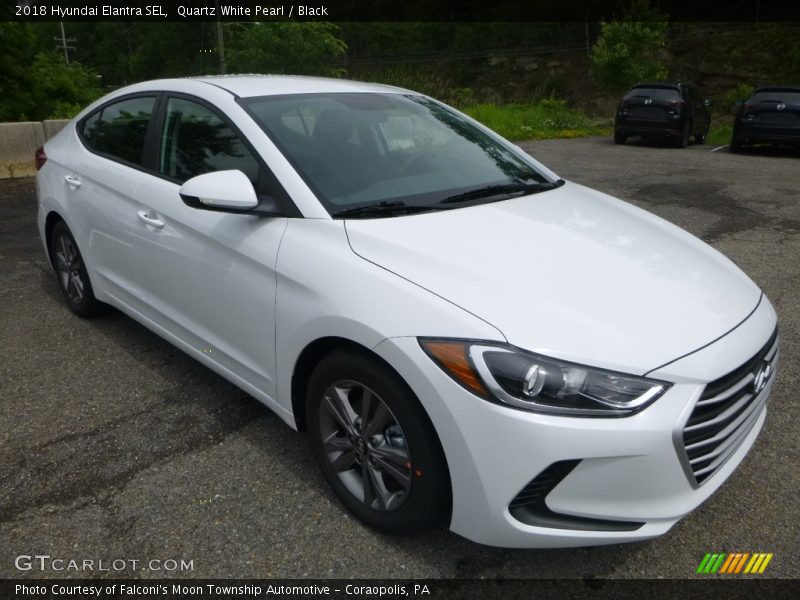 Quartz White Pearl / Black 2018 Hyundai Elantra SEL