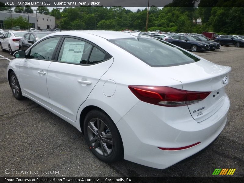 Quartz White Pearl / Black 2018 Hyundai Elantra SEL