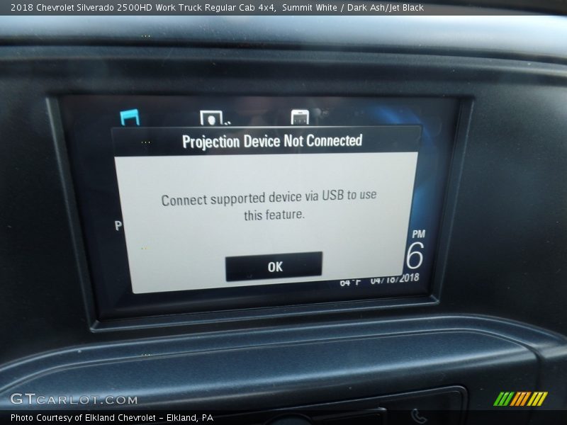 Summit White / Dark Ash/Jet Black 2018 Chevrolet Silverado 2500HD Work Truck Regular Cab 4x4