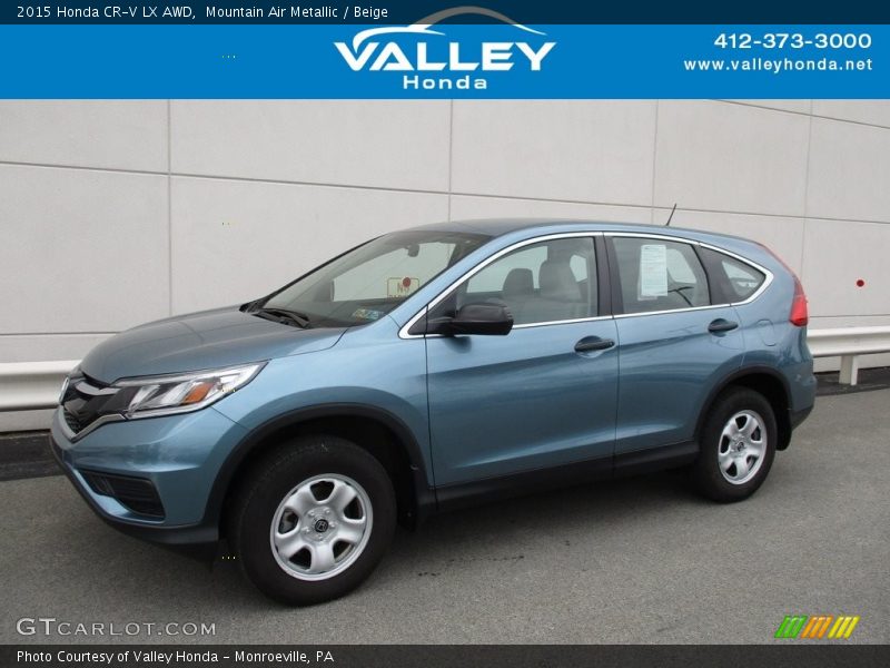 Mountain Air Metallic / Beige 2015 Honda CR-V LX AWD