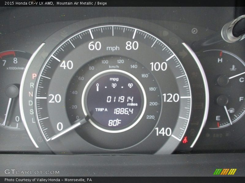 Mountain Air Metallic / Beige 2015 Honda CR-V LX AWD
