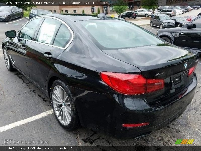 Black Sapphire Metallic / Black 2018 BMW 5 Series 540i xDrive Sedan