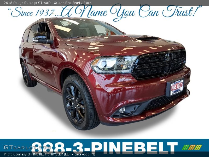 Octane Red Pearl / Black 2018 Dodge Durango GT AWD