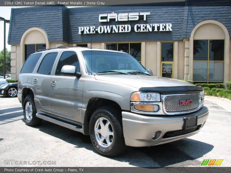 Pewter Metallic / Stone Gray 2003 GMC Yukon Denali AWD