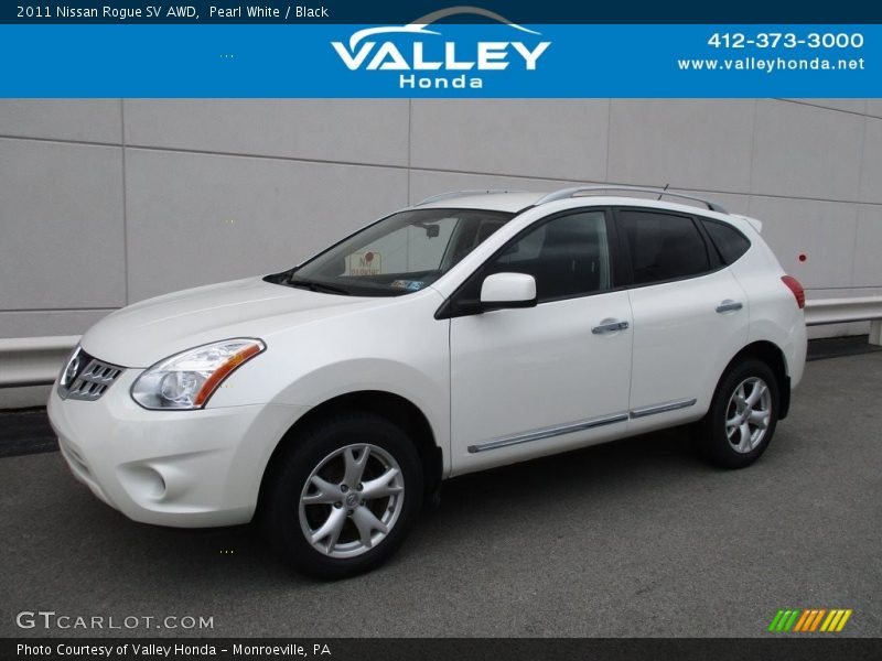 Pearl White / Black 2011 Nissan Rogue SV AWD