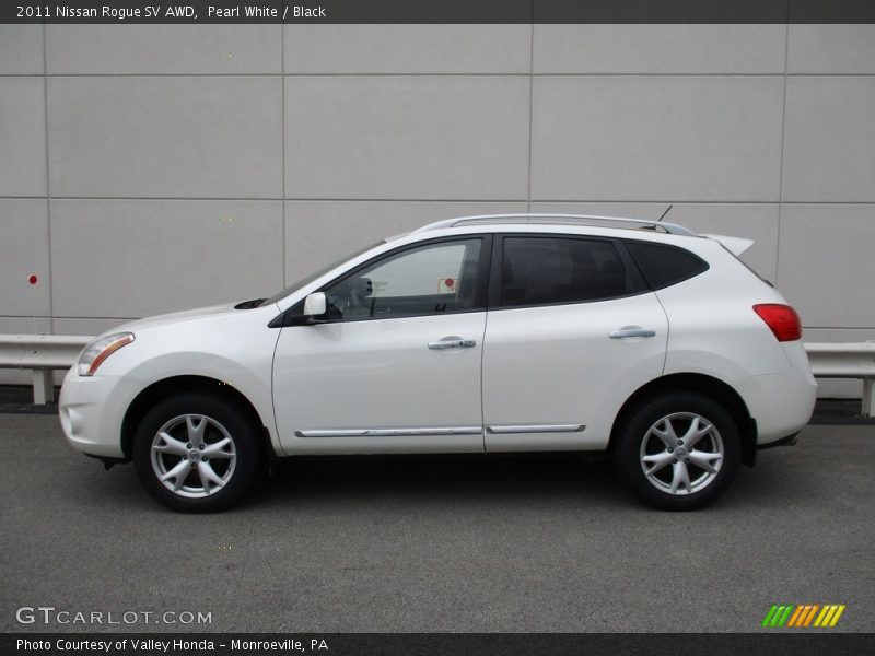 Pearl White / Black 2011 Nissan Rogue SV AWD