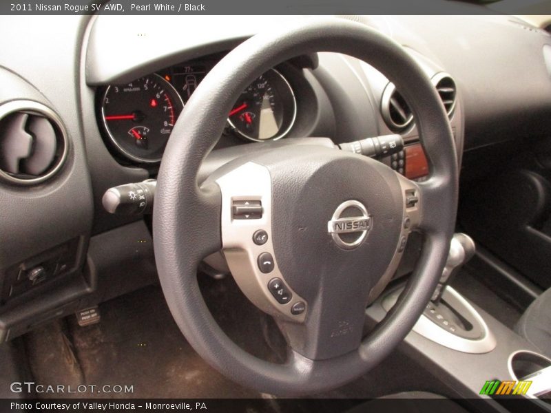 Pearl White / Black 2011 Nissan Rogue SV AWD