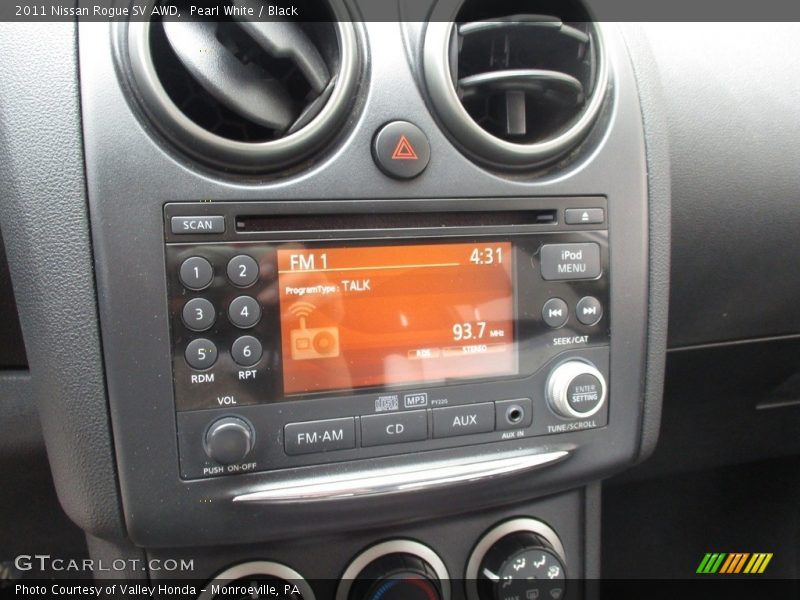 Pearl White / Black 2011 Nissan Rogue SV AWD