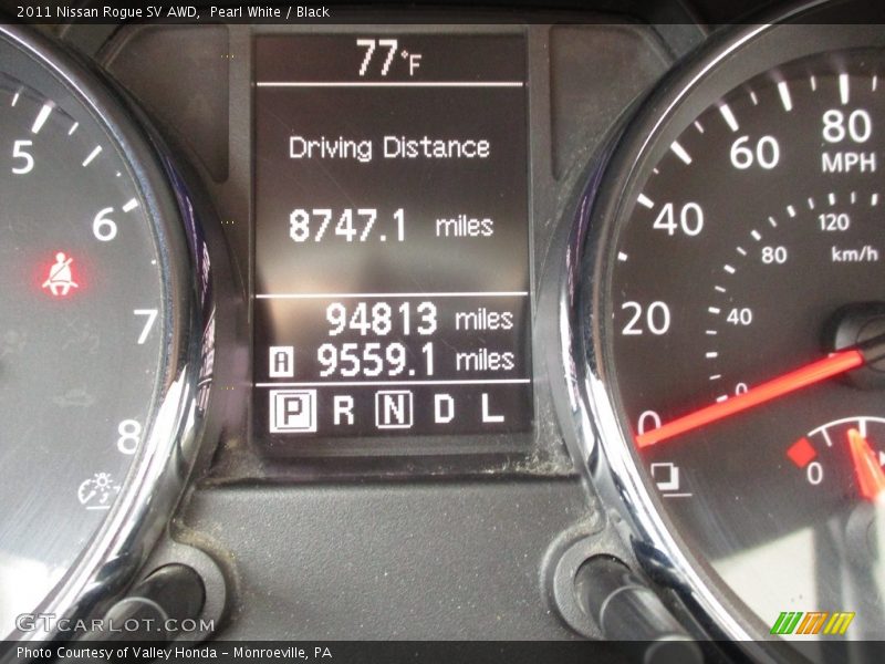 Pearl White / Black 2011 Nissan Rogue SV AWD