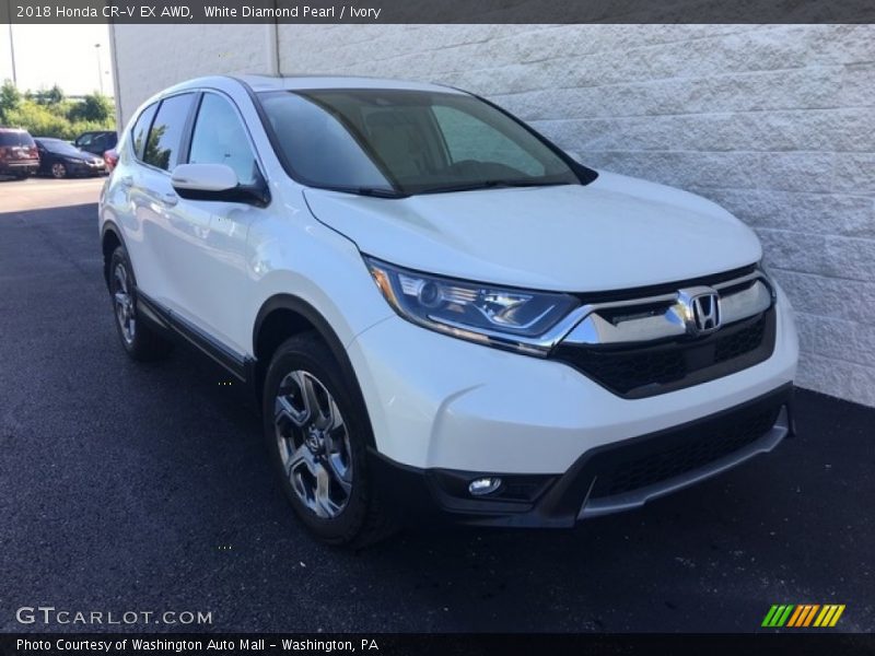 White Diamond Pearl / Ivory 2018 Honda CR-V EX AWD