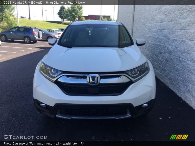 White Diamond Pearl / Ivory 2018 Honda CR-V EX AWD