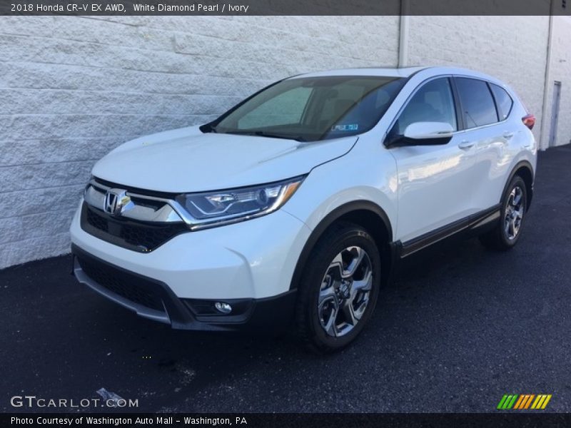 White Diamond Pearl / Ivory 2018 Honda CR-V EX AWD