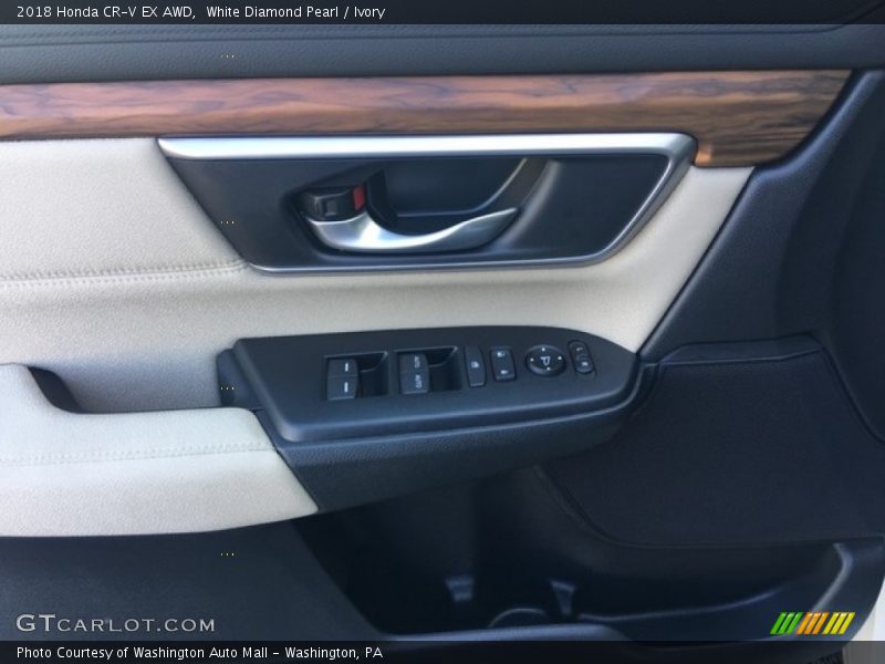 White Diamond Pearl / Ivory 2018 Honda CR-V EX AWD