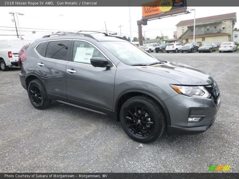 Gun Metallic / Charcoal 2018 Nissan Rogue SV AWD