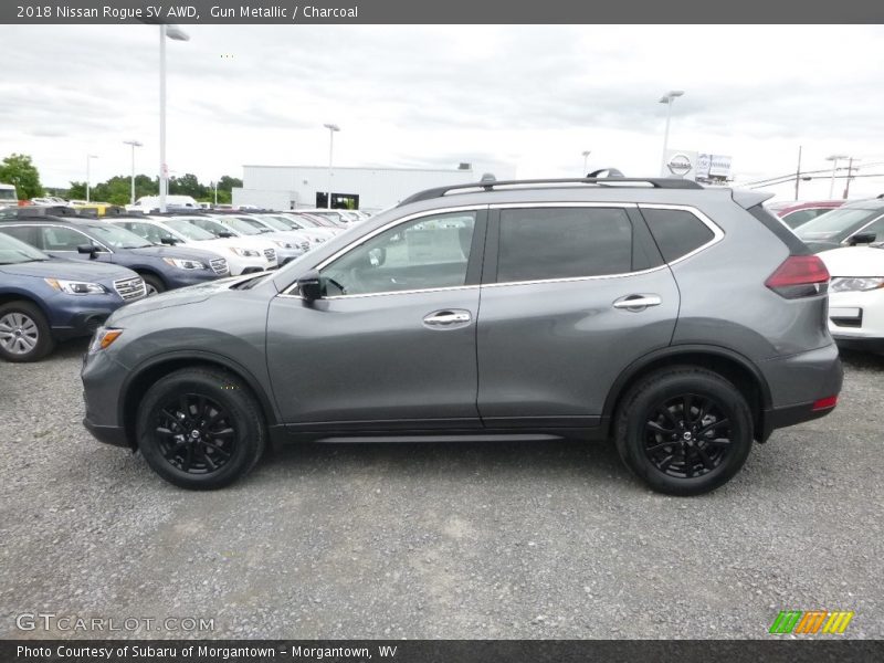 Gun Metallic / Charcoal 2018 Nissan Rogue SV AWD