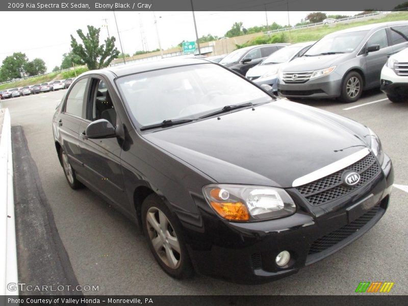 Ebony Black / Gray 2009 Kia Spectra EX Sedan