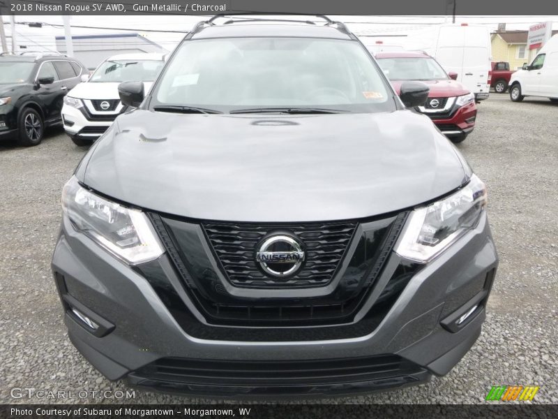 Gun Metallic / Charcoal 2018 Nissan Rogue SV AWD