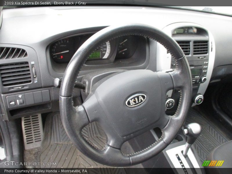 Ebony Black / Gray 2009 Kia Spectra EX Sedan