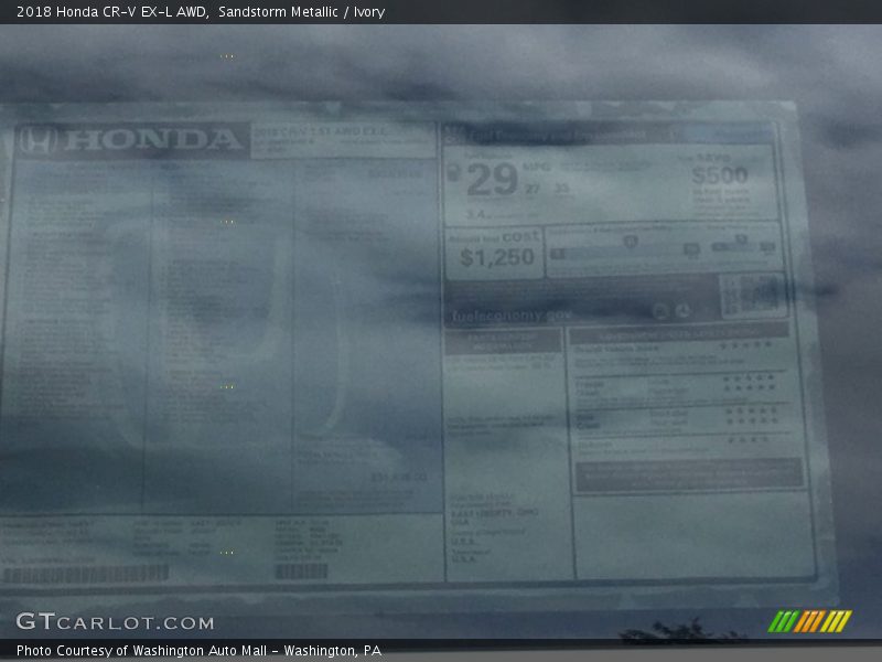 Sandstorm Metallic / Ivory 2018 Honda CR-V EX-L AWD