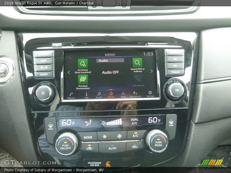 Gun Metallic / Charcoal 2018 Nissan Rogue SV AWD