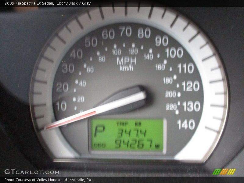 Ebony Black / Gray 2009 Kia Spectra EX Sedan