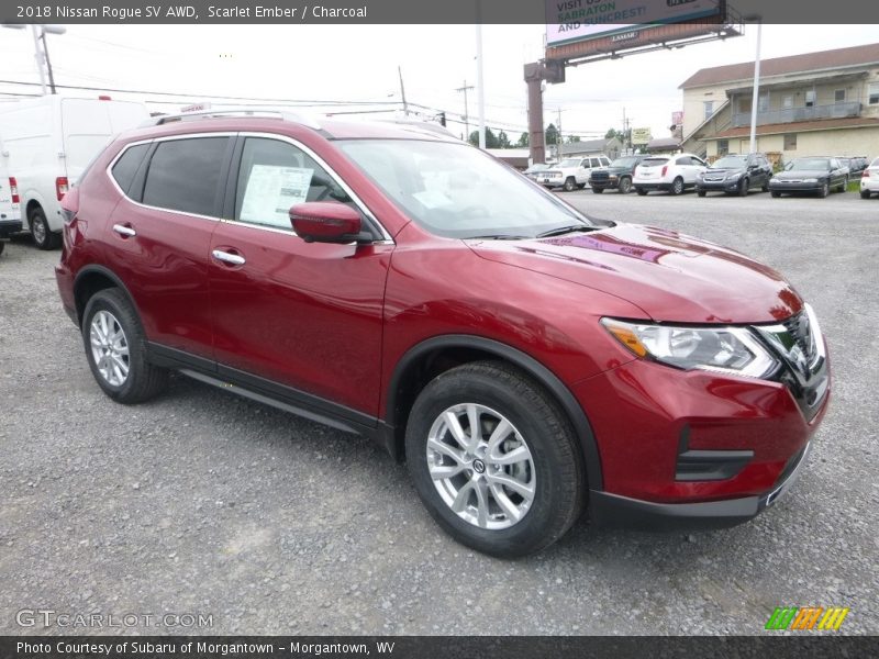Scarlet Ember / Charcoal 2018 Nissan Rogue SV AWD