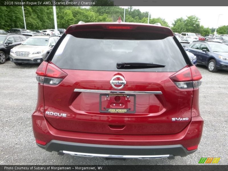 Scarlet Ember / Charcoal 2018 Nissan Rogue SV AWD