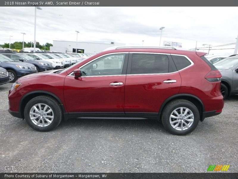 Scarlet Ember / Charcoal 2018 Nissan Rogue SV AWD