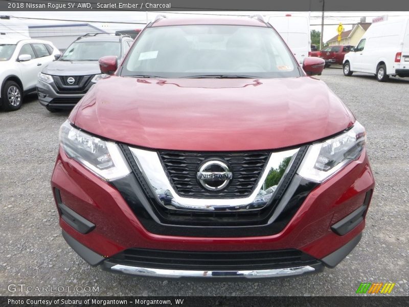 Scarlet Ember / Charcoal 2018 Nissan Rogue SV AWD