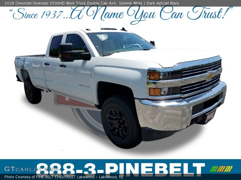 Summit White / Dark Ash/Jet Black 2018 Chevrolet Silverado 3500HD Work Truck Double Cab 4x4