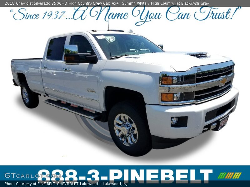 Summit White / High Country Jet Black/Ash Gray 2018 Chevrolet Silverado 3500HD High Country Crew Cab 4x4