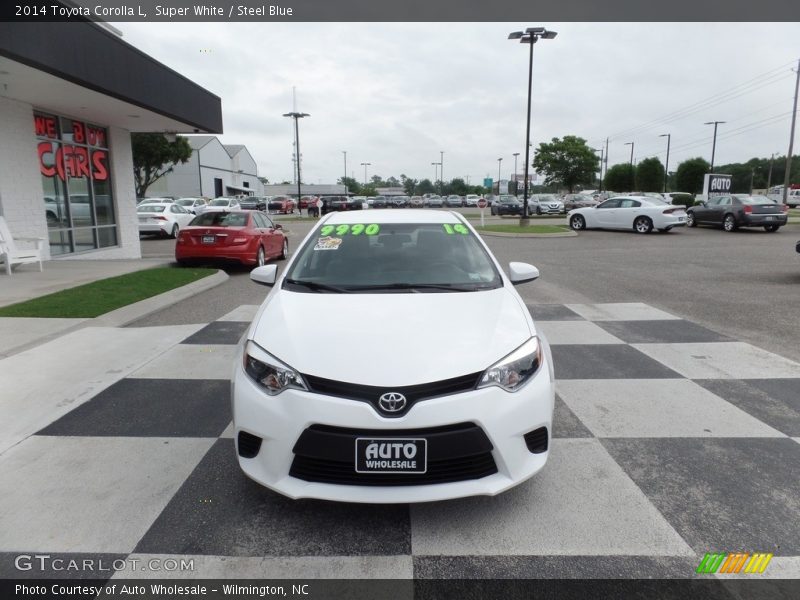 Super White / Steel Blue 2014 Toyota Corolla L