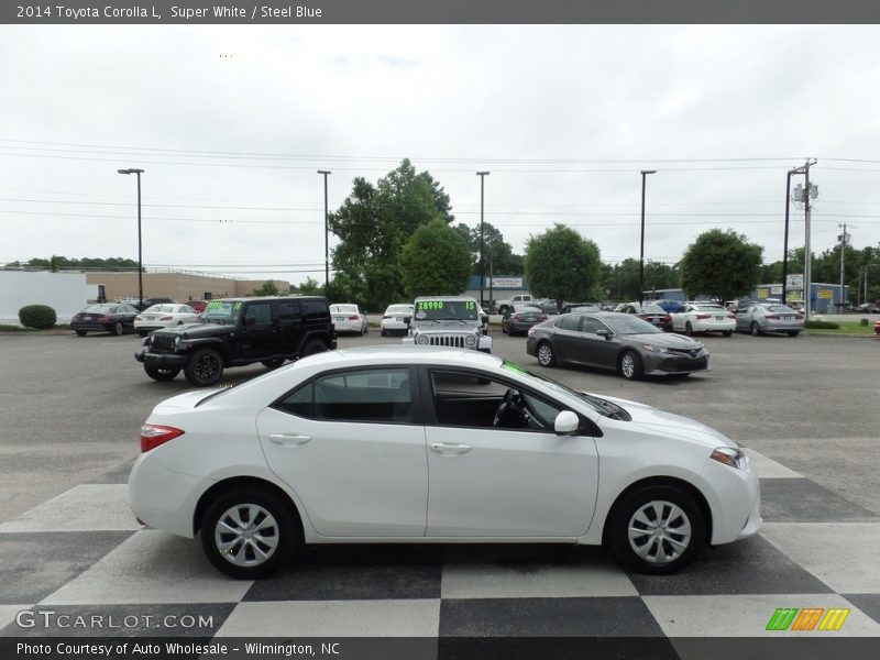 Super White / Steel Blue 2014 Toyota Corolla L