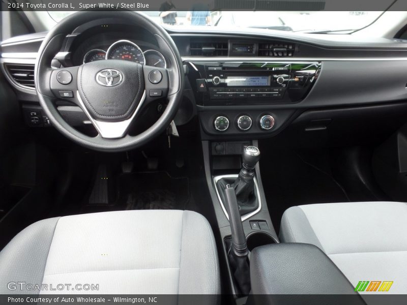 Super White / Steel Blue 2014 Toyota Corolla L