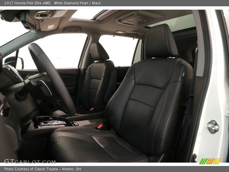 White Diamond Pearl / Black 2017 Honda Pilot Elite AWD