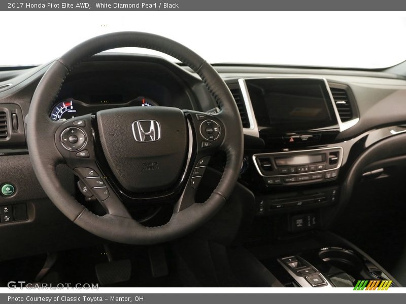 White Diamond Pearl / Black 2017 Honda Pilot Elite AWD