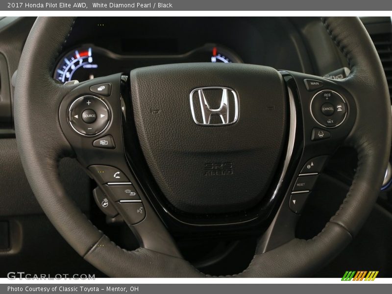 White Diamond Pearl / Black 2017 Honda Pilot Elite AWD