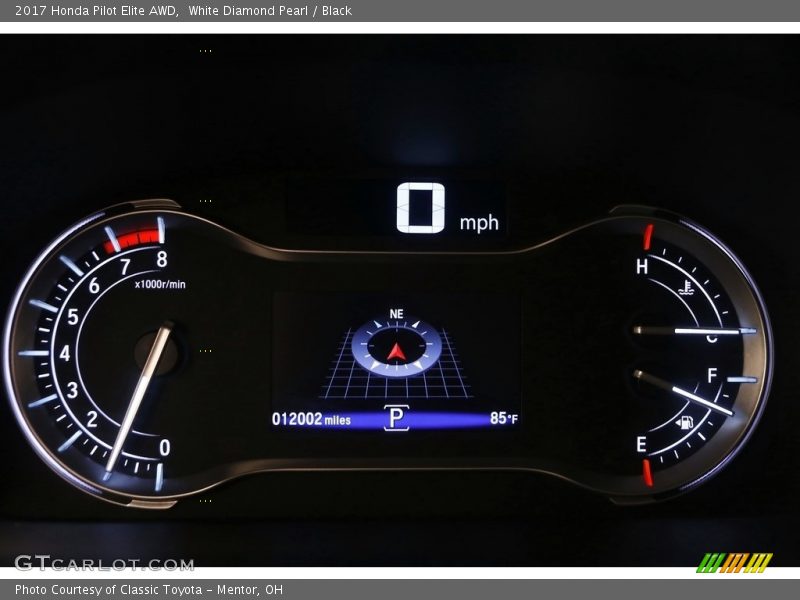 White Diamond Pearl / Black 2017 Honda Pilot Elite AWD
