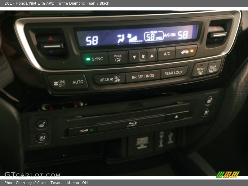 White Diamond Pearl / Black 2017 Honda Pilot Elite AWD