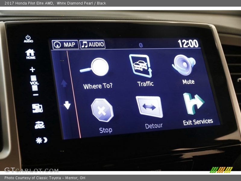 White Diamond Pearl / Black 2017 Honda Pilot Elite AWD