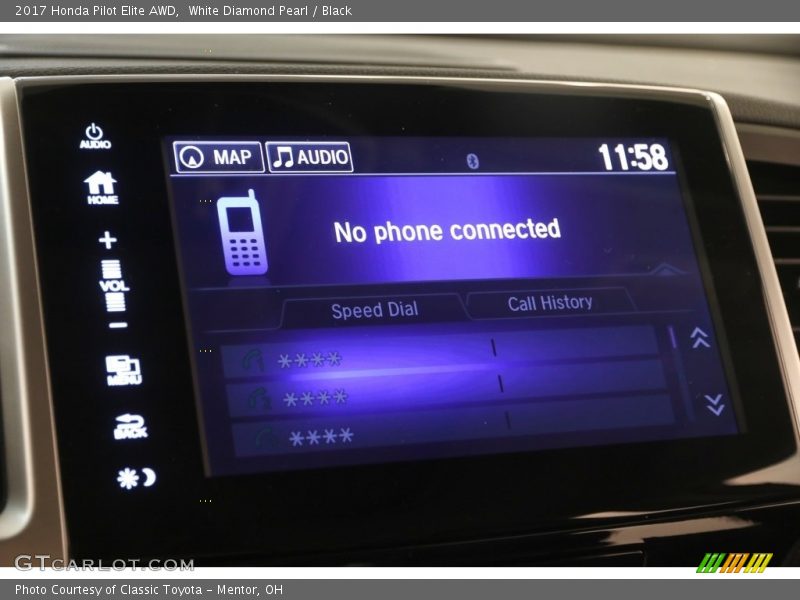 White Diamond Pearl / Black 2017 Honda Pilot Elite AWD