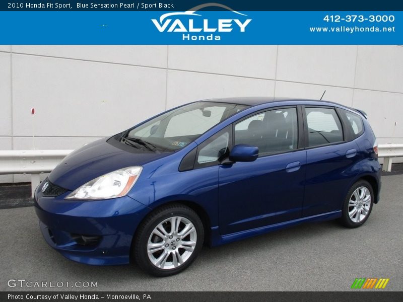 Blue Sensation Pearl / Sport Black 2010 Honda Fit Sport