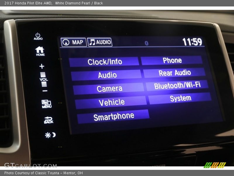 White Diamond Pearl / Black 2017 Honda Pilot Elite AWD
