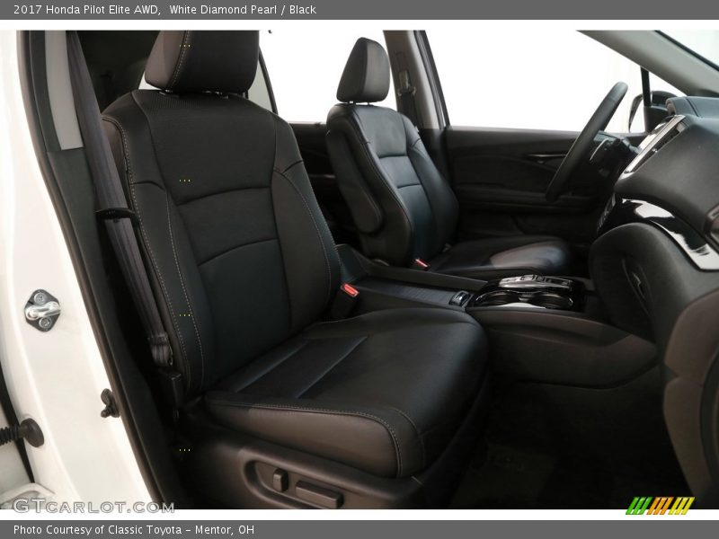 White Diamond Pearl / Black 2017 Honda Pilot Elite AWD